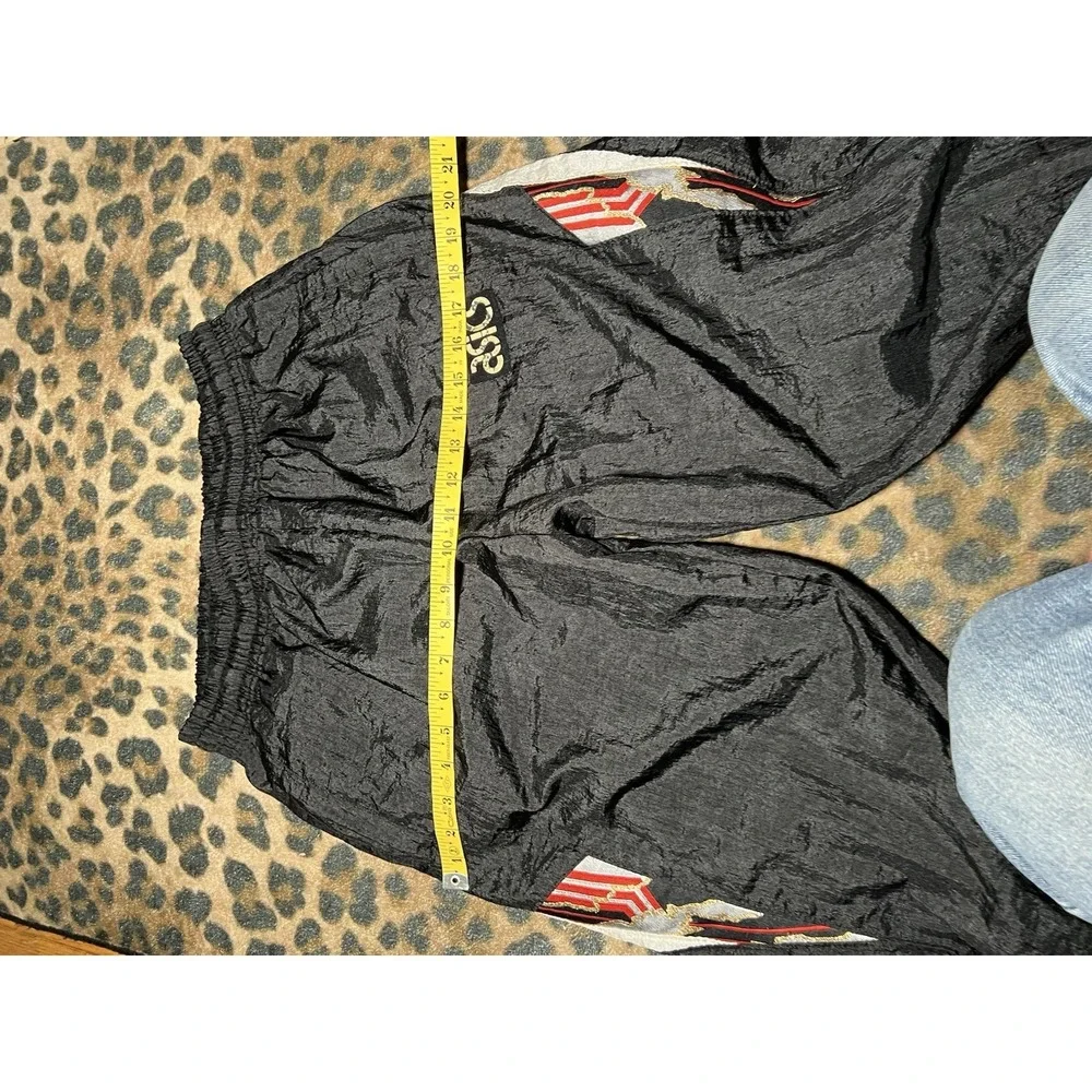 Asics Joggers Mens Medium Track Pants Black Vintage